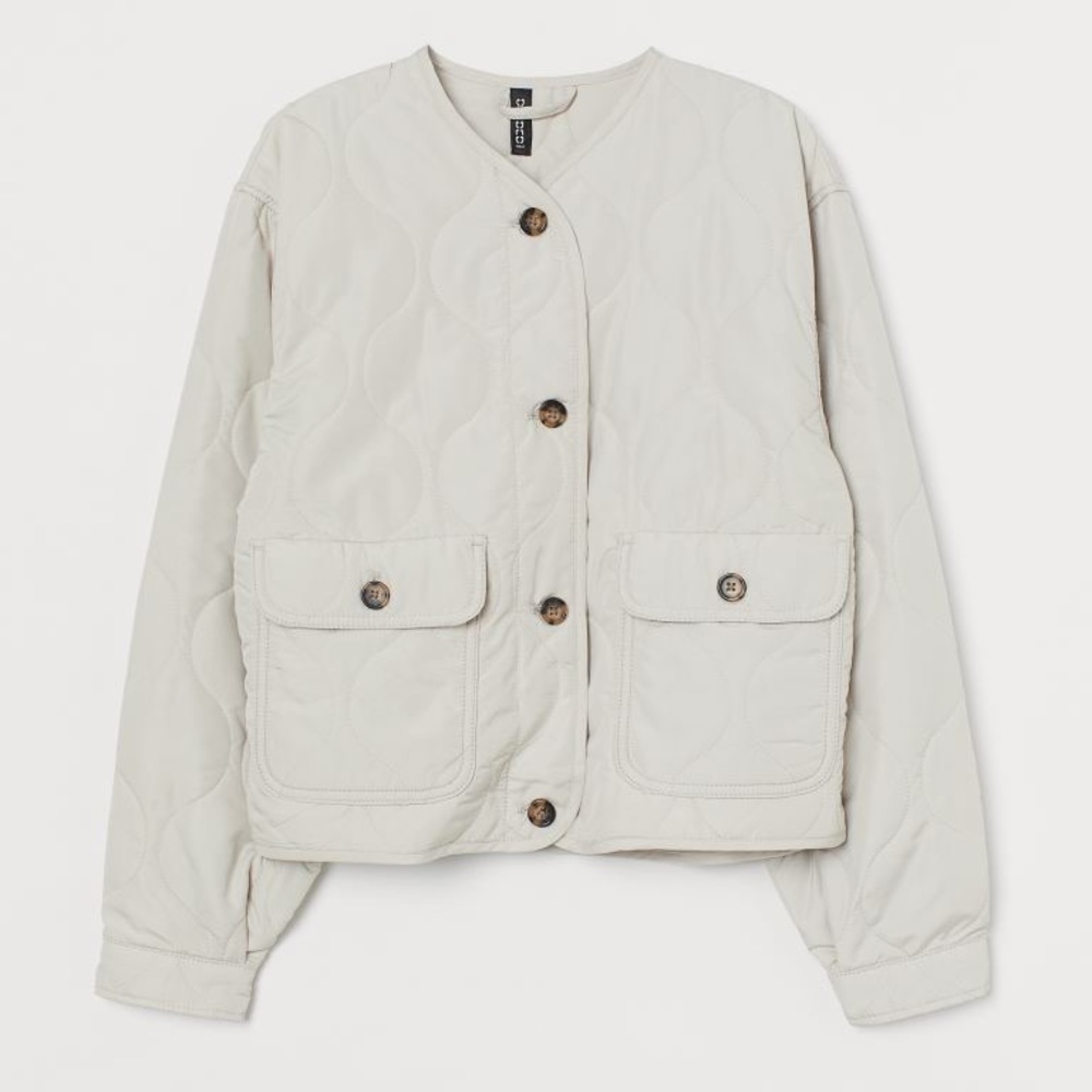 8. H&M taupe lightly padded Quilted Jacket
